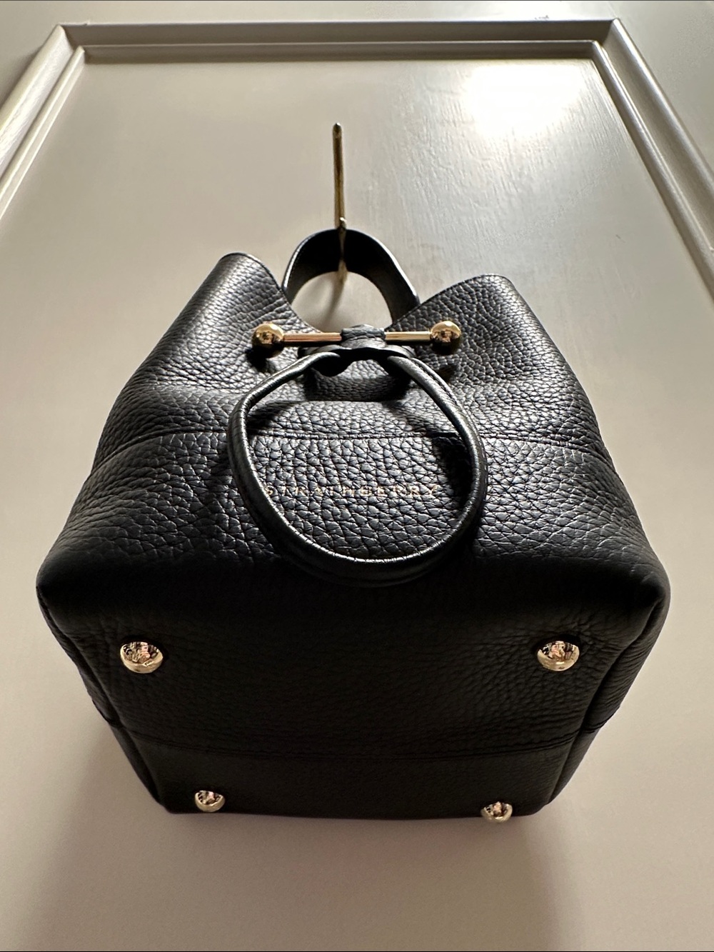 Strathberry Black Pebbled Leather Drawstring Crossbody with Gold Hardware - Picture 4 of 4